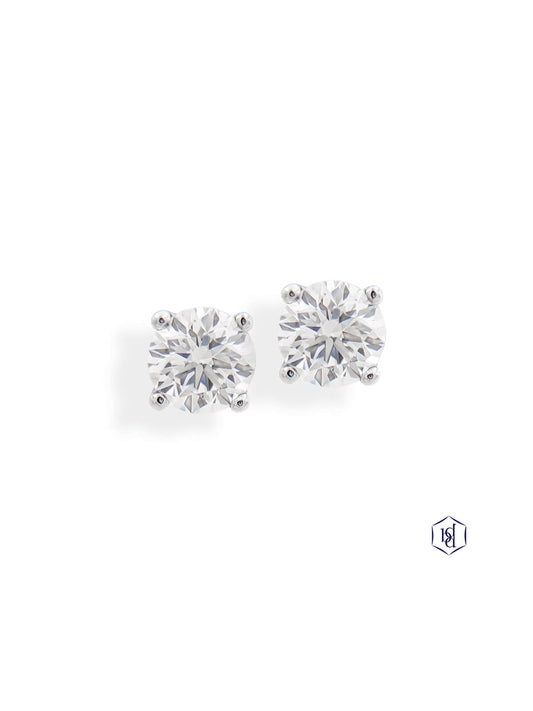 Windsor Diamond Solitaire Stud Earrings 0.51ct Brilliant Cut in Platinum