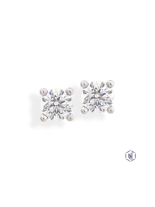Windsor Diamond Solitaire Stud Earrings 0.78ct Brilliant Cut in Platinum