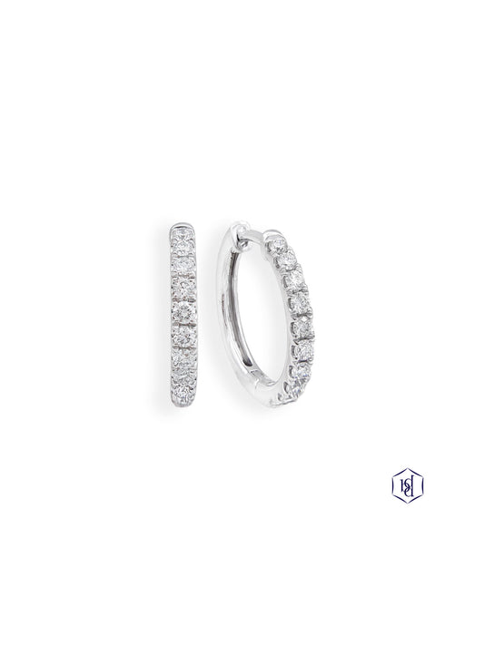 Skye Hoop 1.16ct Diamond Round Brilliant Cut Hoop Earrings in Platinum