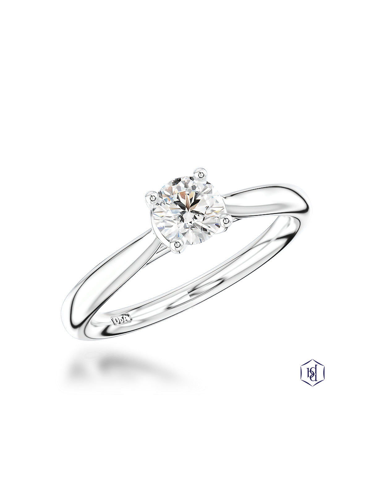Open Tulip 0.40ct Diamond Round Brilliant Cut Solitaire Ring in Platinum