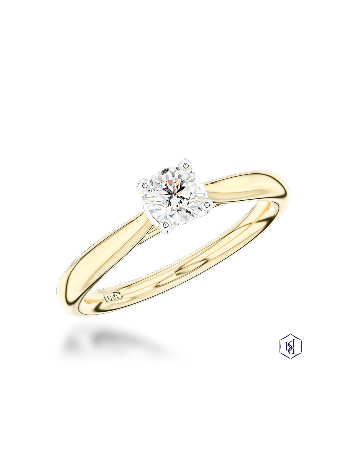 Open Tulip 0.33ct Diamond Round Brilliant Cut Solitaire Ring in 18ct Yellow Gold