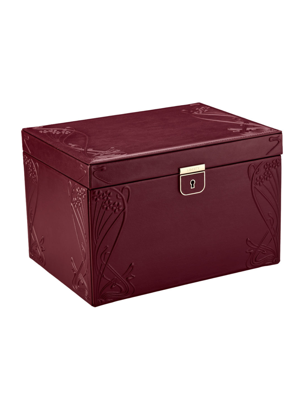 WOLF X LIBERTY Ianthe Large Jewellery Box - Burgundy *Online Exclusive*