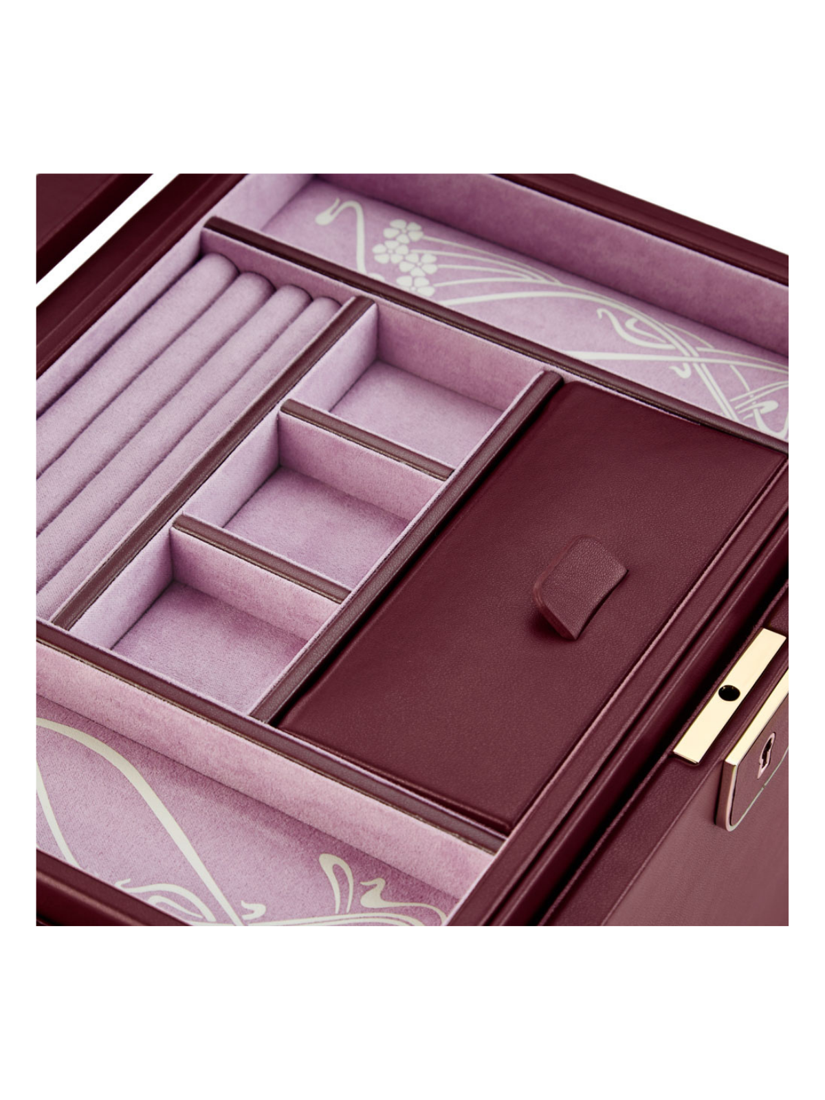 WOLF X LIBERTY Ianthe Large Jewellery Box - Burgundy *Online Exclusive*
