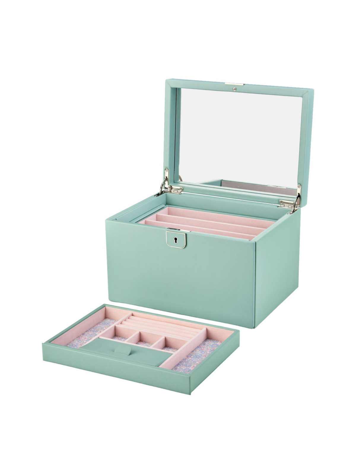 Wolf x Liberty Julia Interior Print Large Jewellery Box - Sage Green *Online Exclusive*