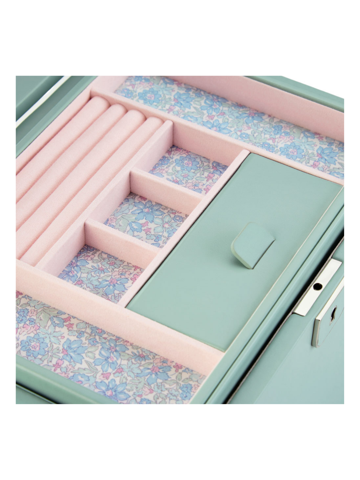 Wolf x Liberty Julia Interior Print Large Jewellery Box - Sage Green *Online Exclusive*