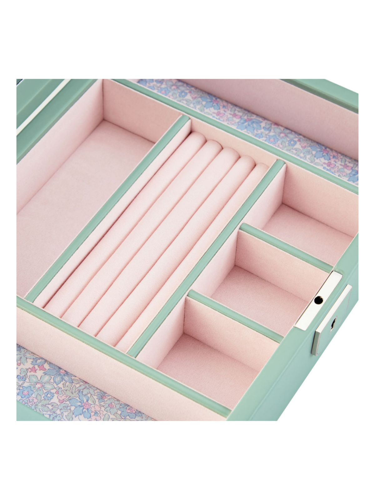 Wolf x Liberty Julia Interior Print Medium Jewellery Box - Sage Green *Online Exclusive*