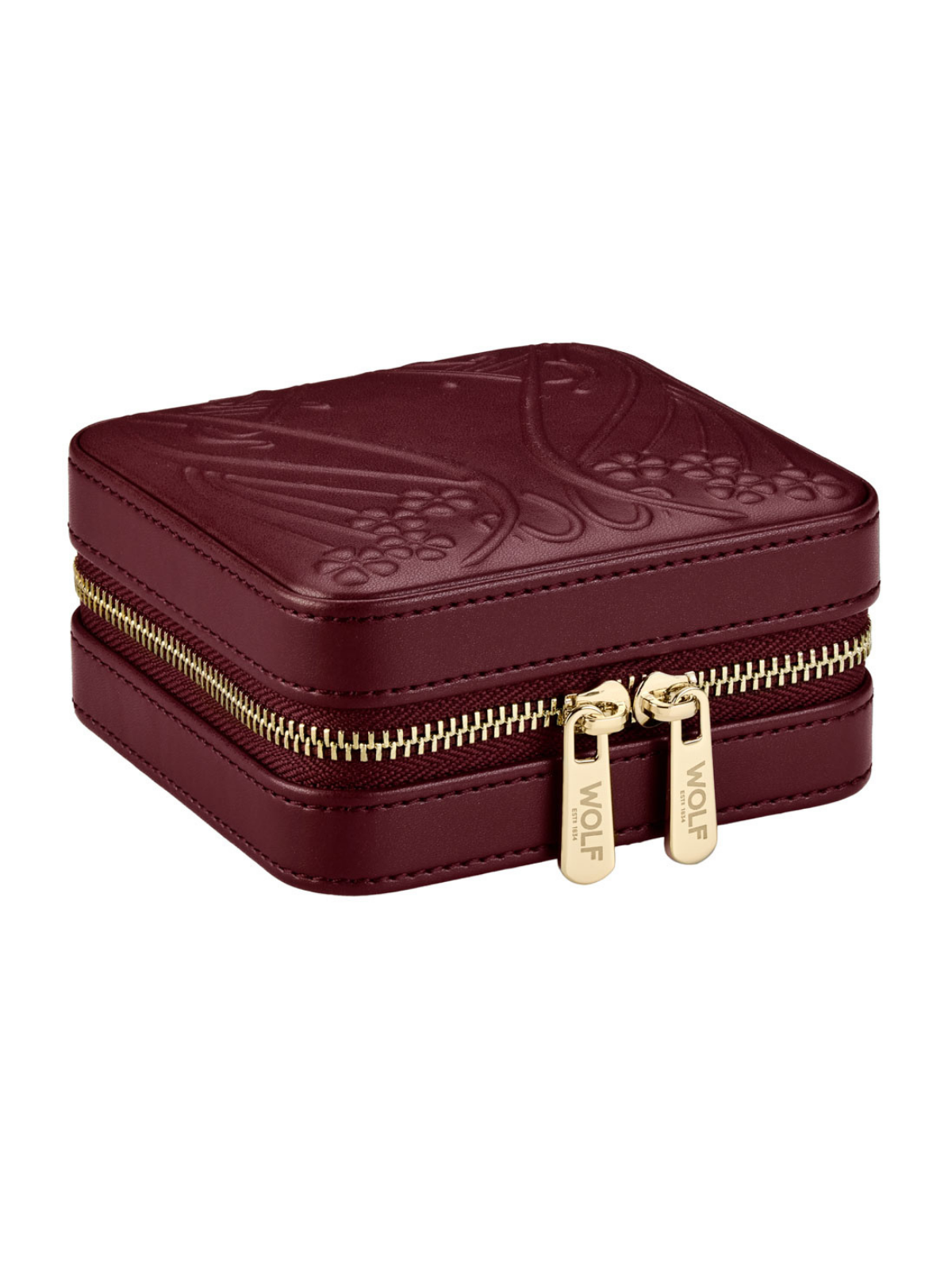 Wolf x Liberty Ianthe Small Jewellery Case - Burgundy *Online Exclusive*