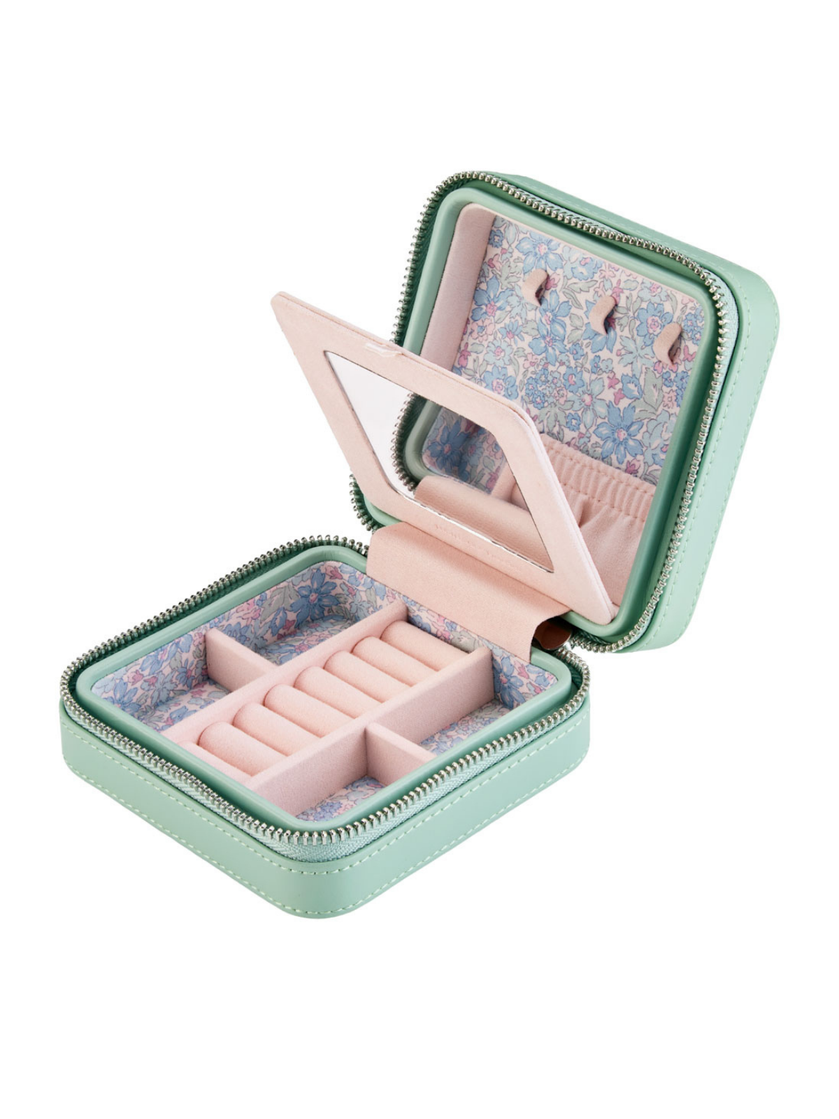 Wolf x Liberty Julia Interior Print Small Jewellery Case - Sage Green *Online Exclusive*