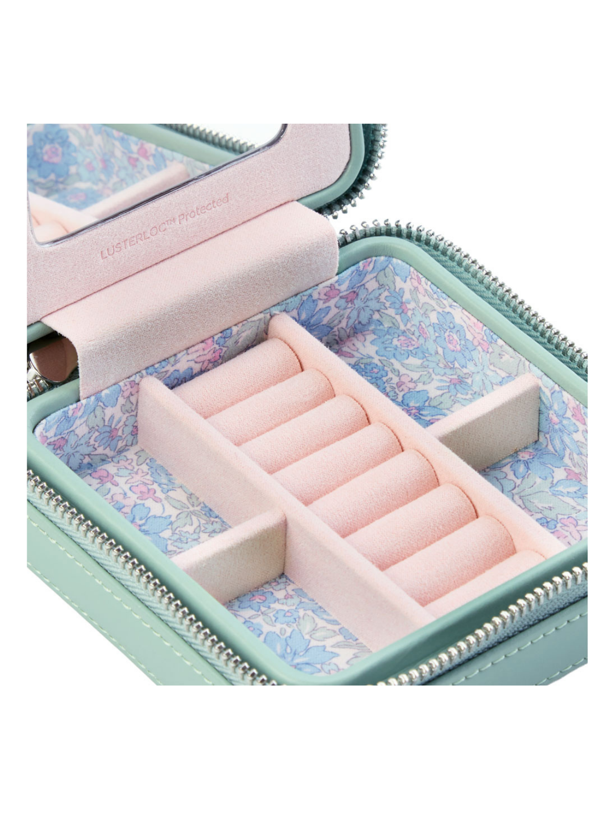 Wolf x Liberty Julia Interior Print Small Jewellery Case - Sage Green *Online Exclusive*