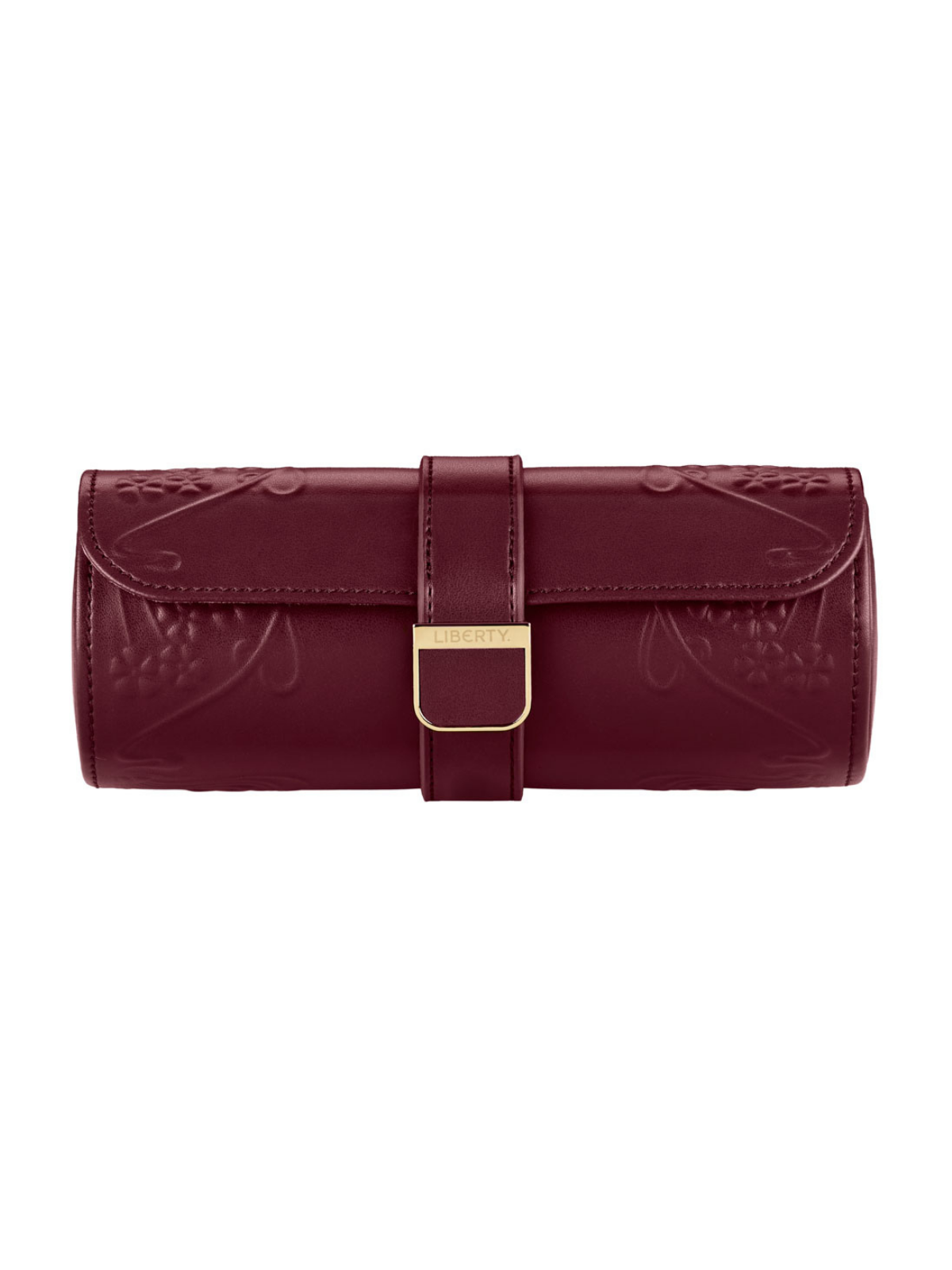 Wolf x Liberty Ianthe Triple Watch Roll - Burgundy *Online Exclusive*