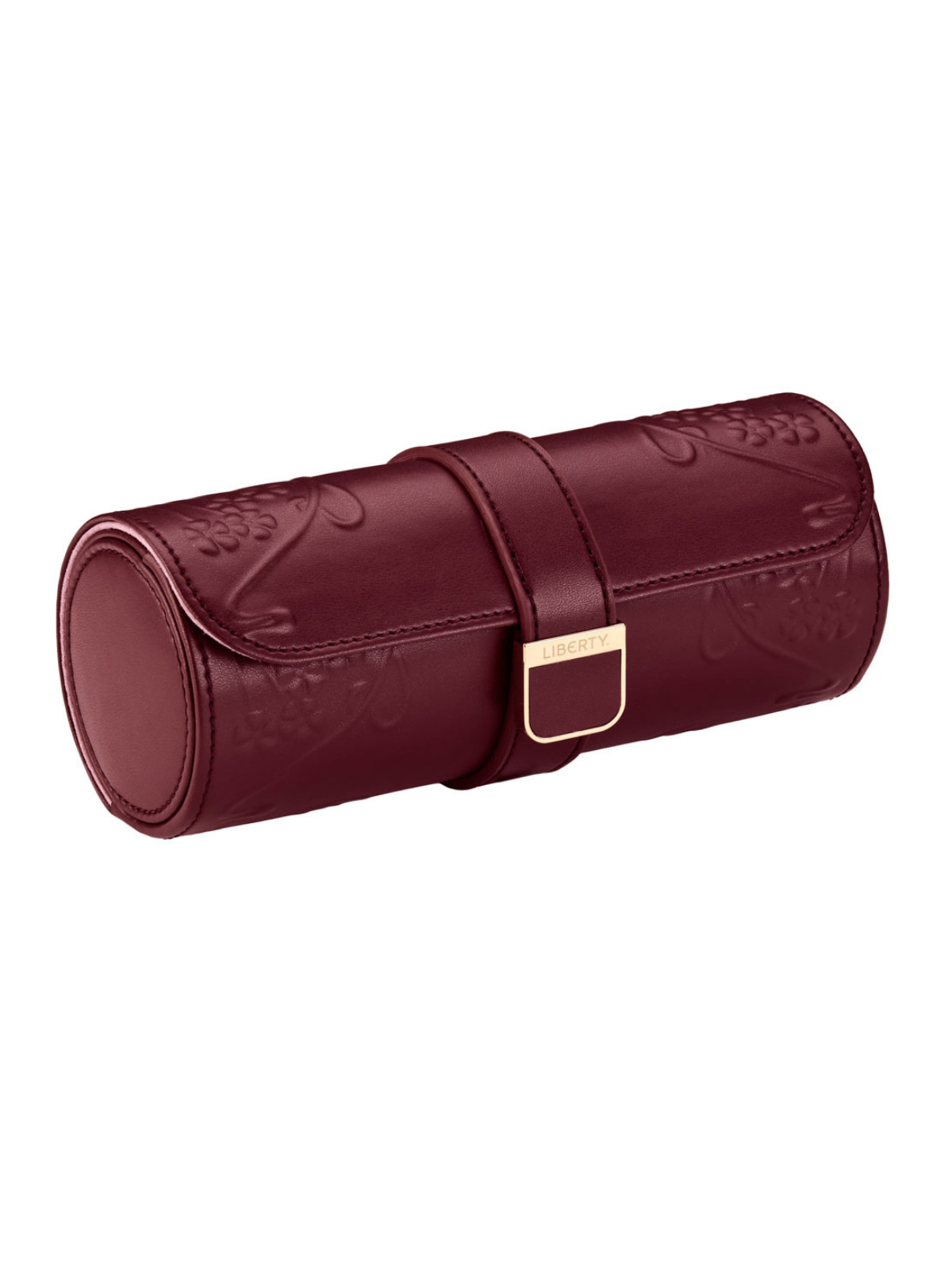Wolf x Liberty Ianthe Triple Watch Roll - Burgundy *Online Exclusive*