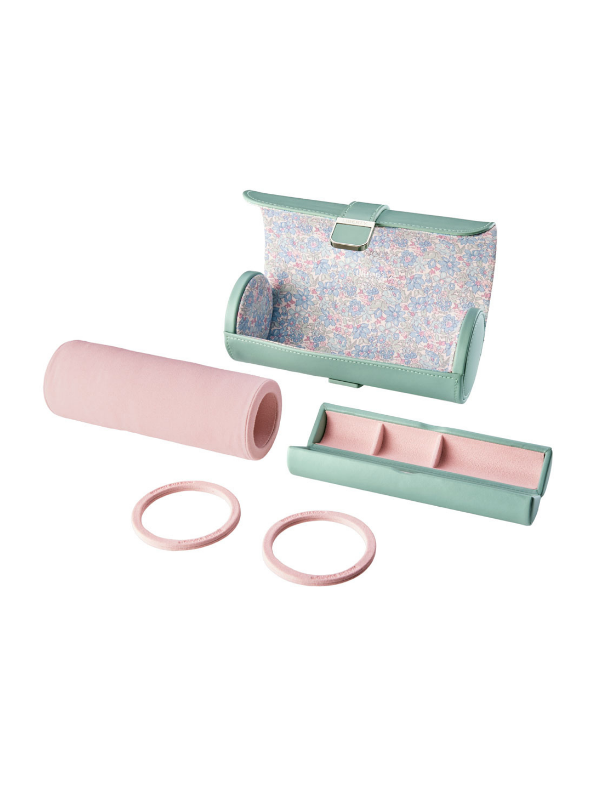 Wolf x Liberty Julia Interior Print Triple Watch Roll - Sage Green *Online Exclusive*
