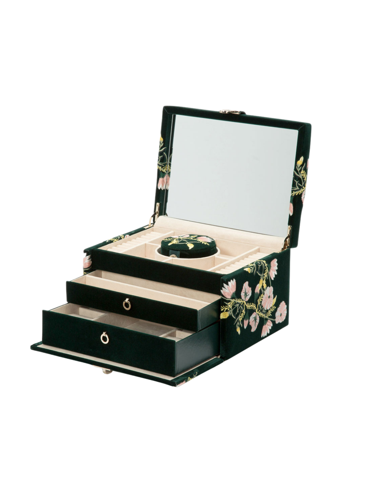 Wolf Zoe Medium Jewellery Box - Forest Green *Online Exclusive*