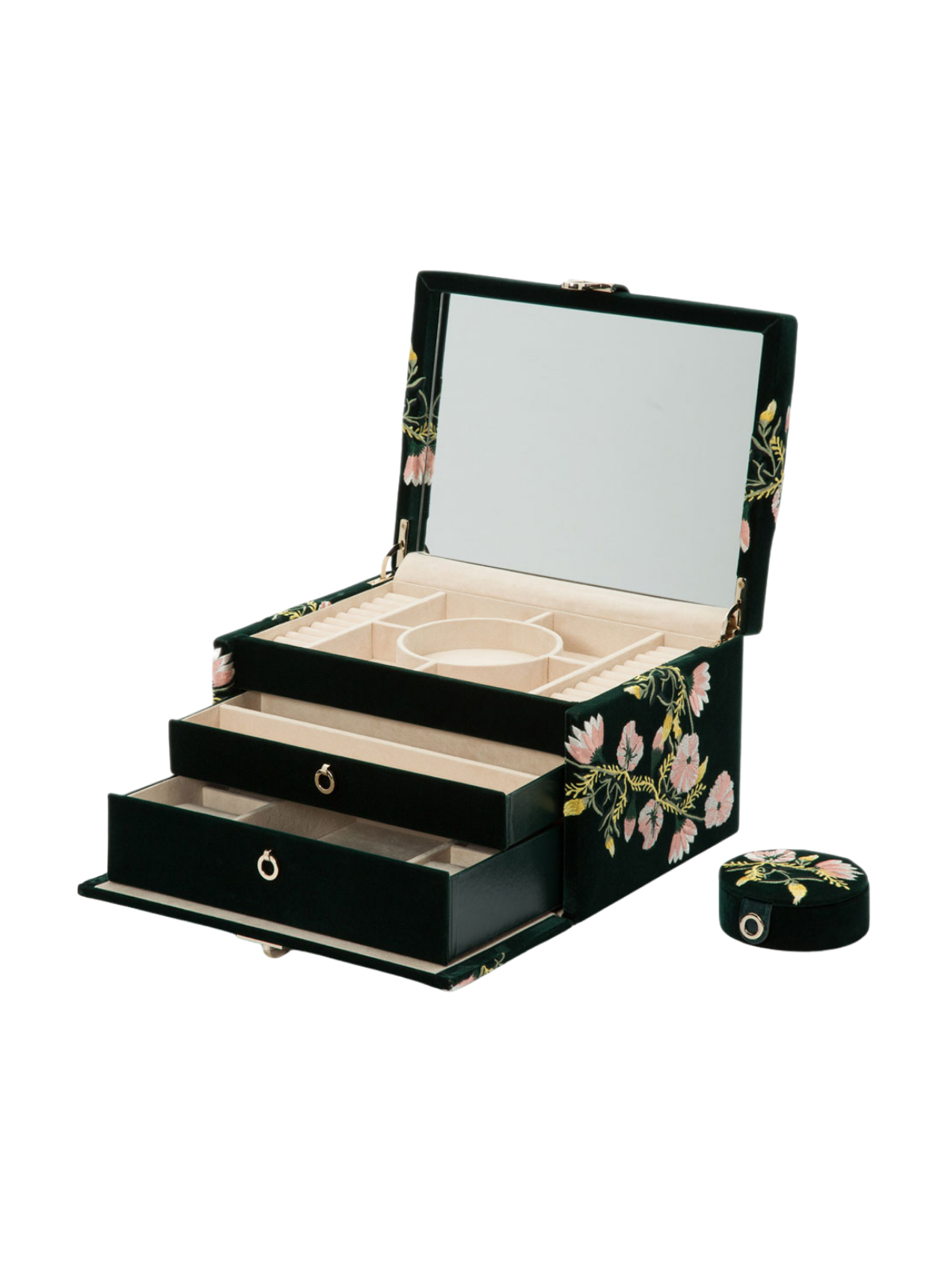 Wolf Zoe Medium Jewellery Box - Forest Green *Online Exclusive*