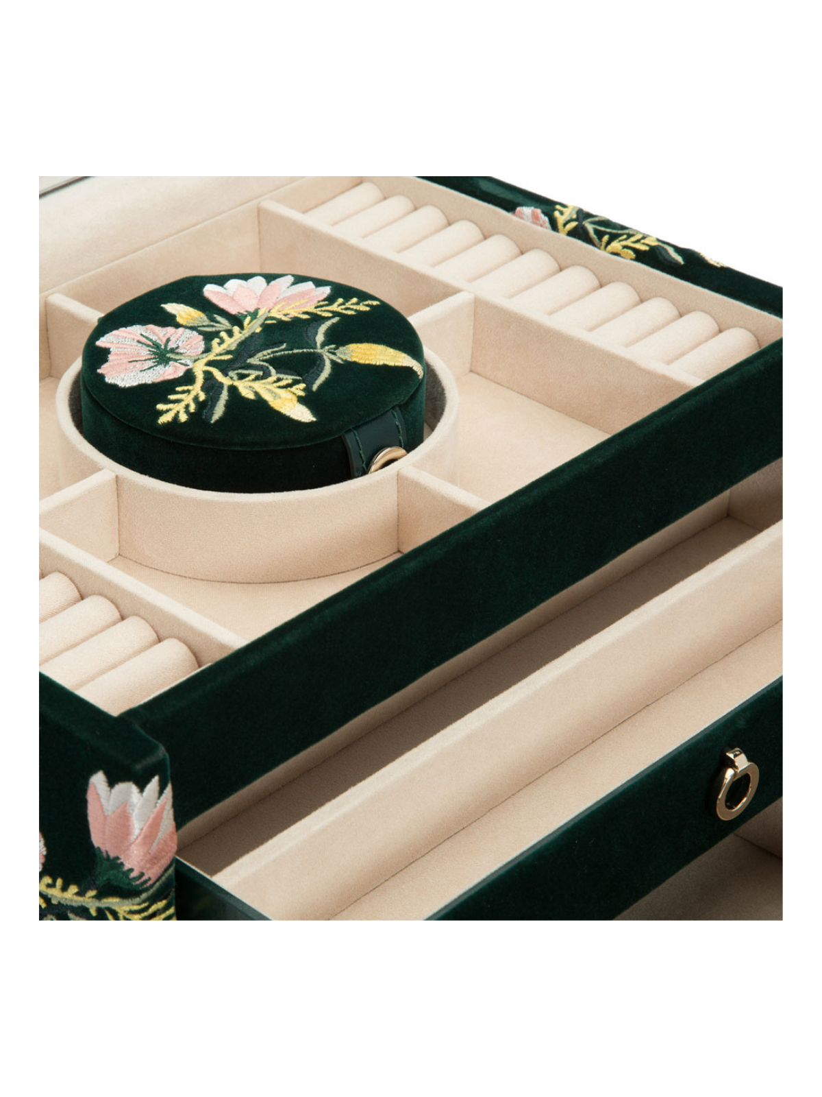Wolf Zoe Medium Jewellery Box - Forest Green *Online Exclusive*