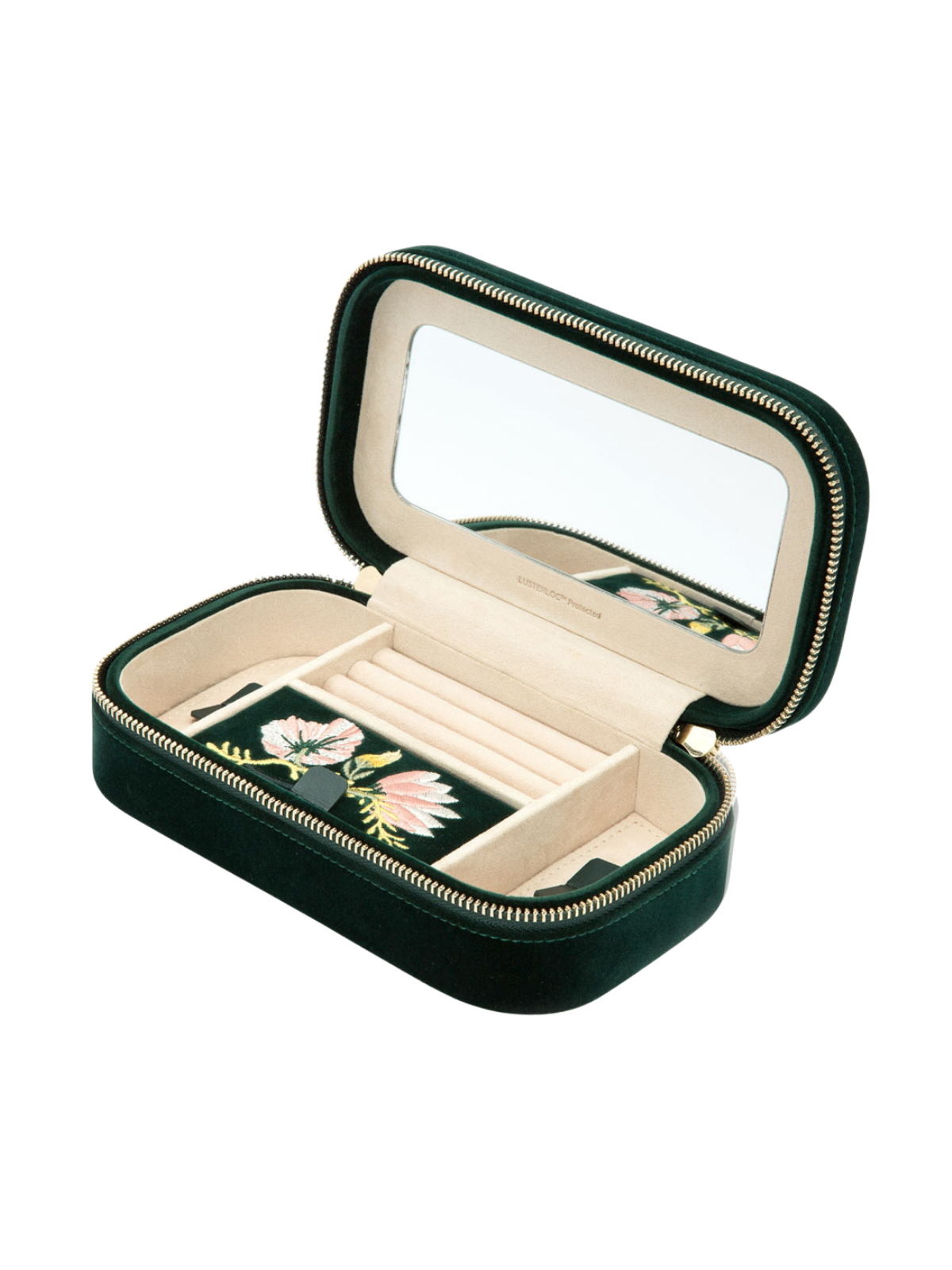 Wolf Zoe Travel Jewellery Box - Forest Green *Online Exclusive*