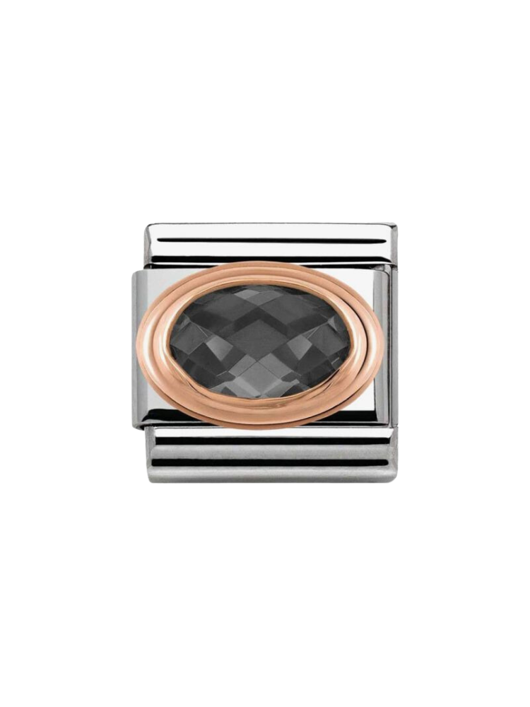 Nomination Classic Black Faceted Oval Charm 430601-011