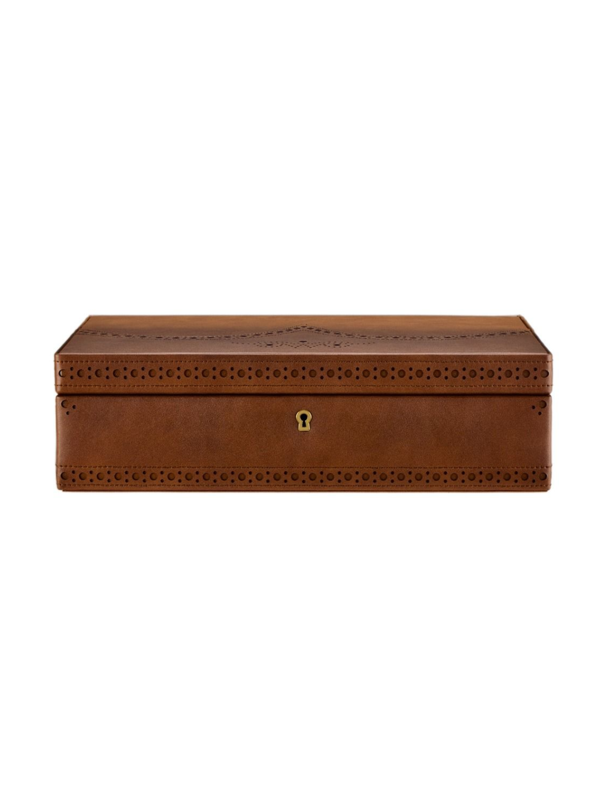 WOLF Brogue 10 Piece Watch Box - Burnished Brown