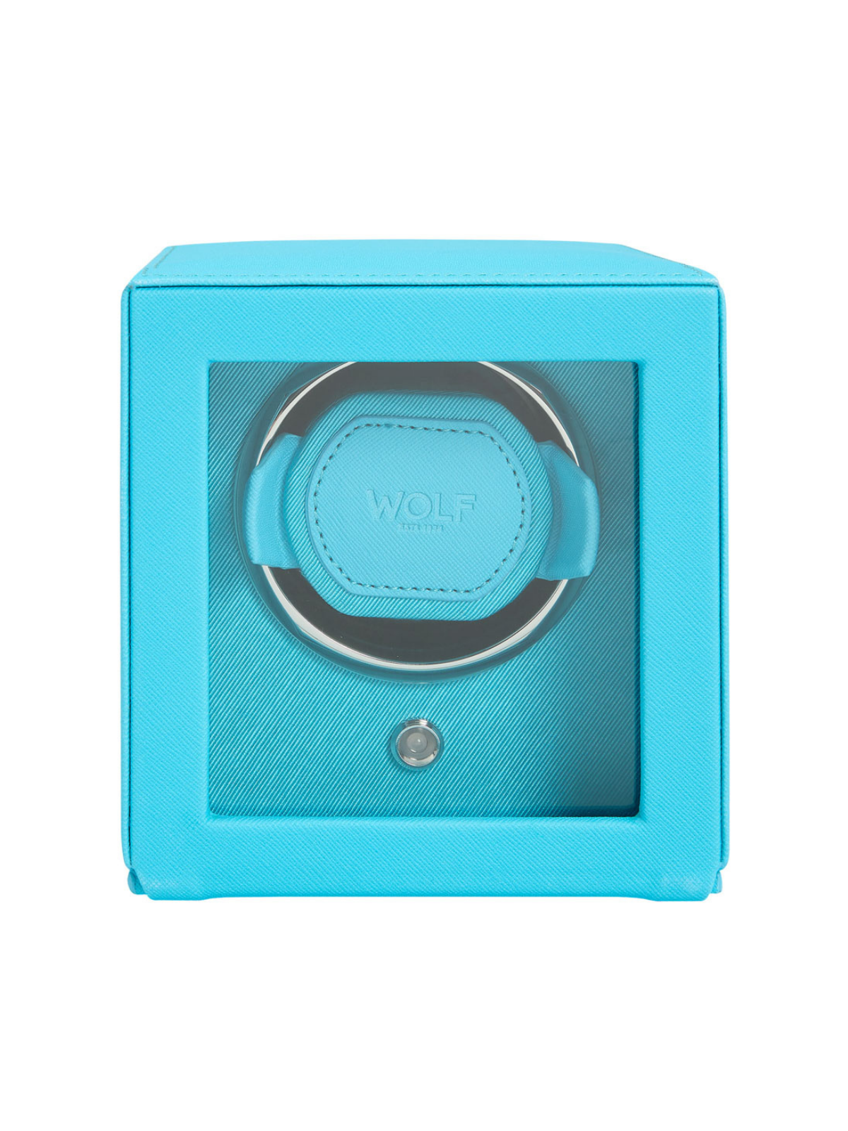 Wolf Cub Single Watch Winder with Cover - Turquoise *Online Exclusive*