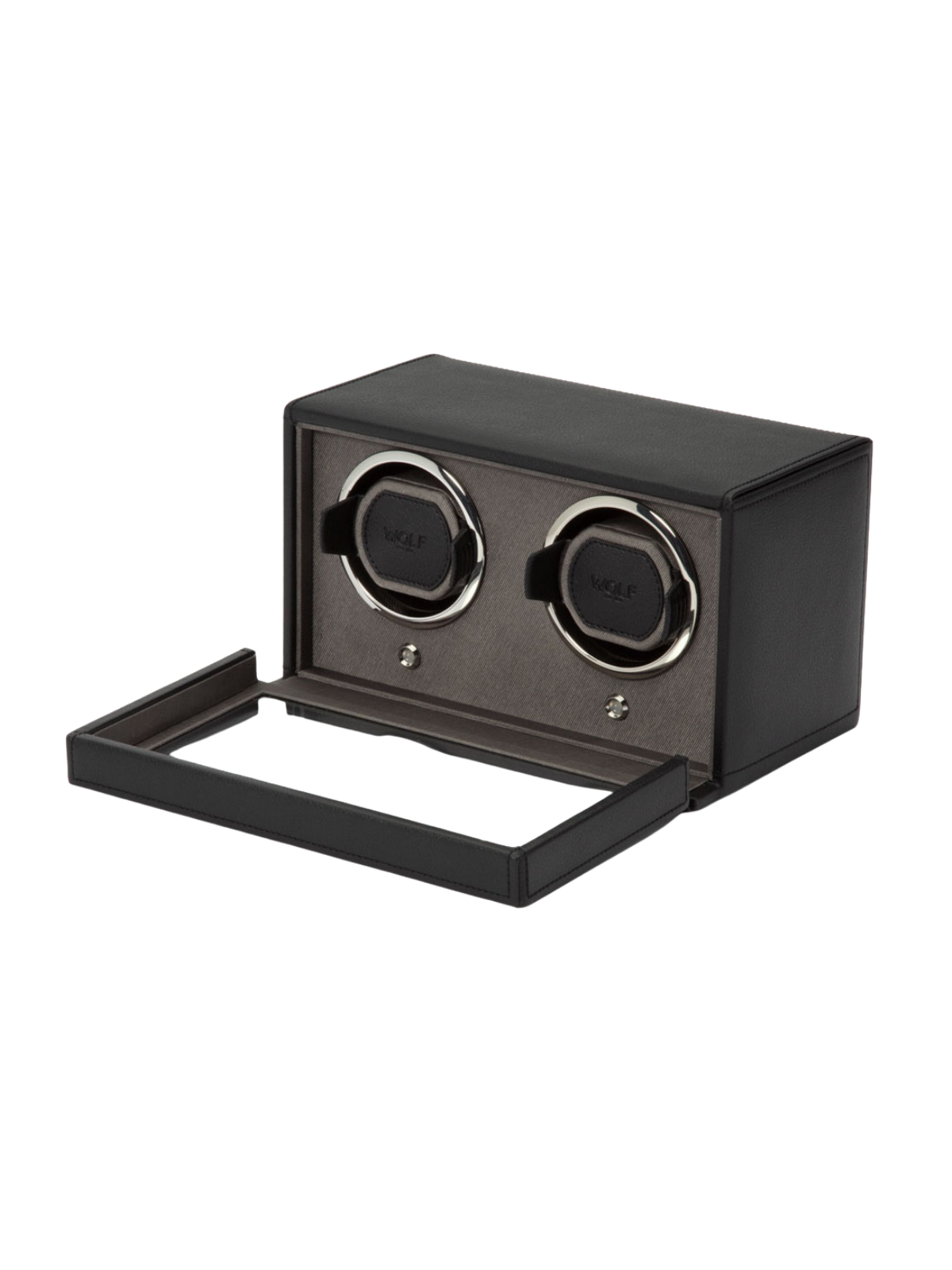 Wolf Cub Double Watch Winder with Cover - Black *Online Exclusive*