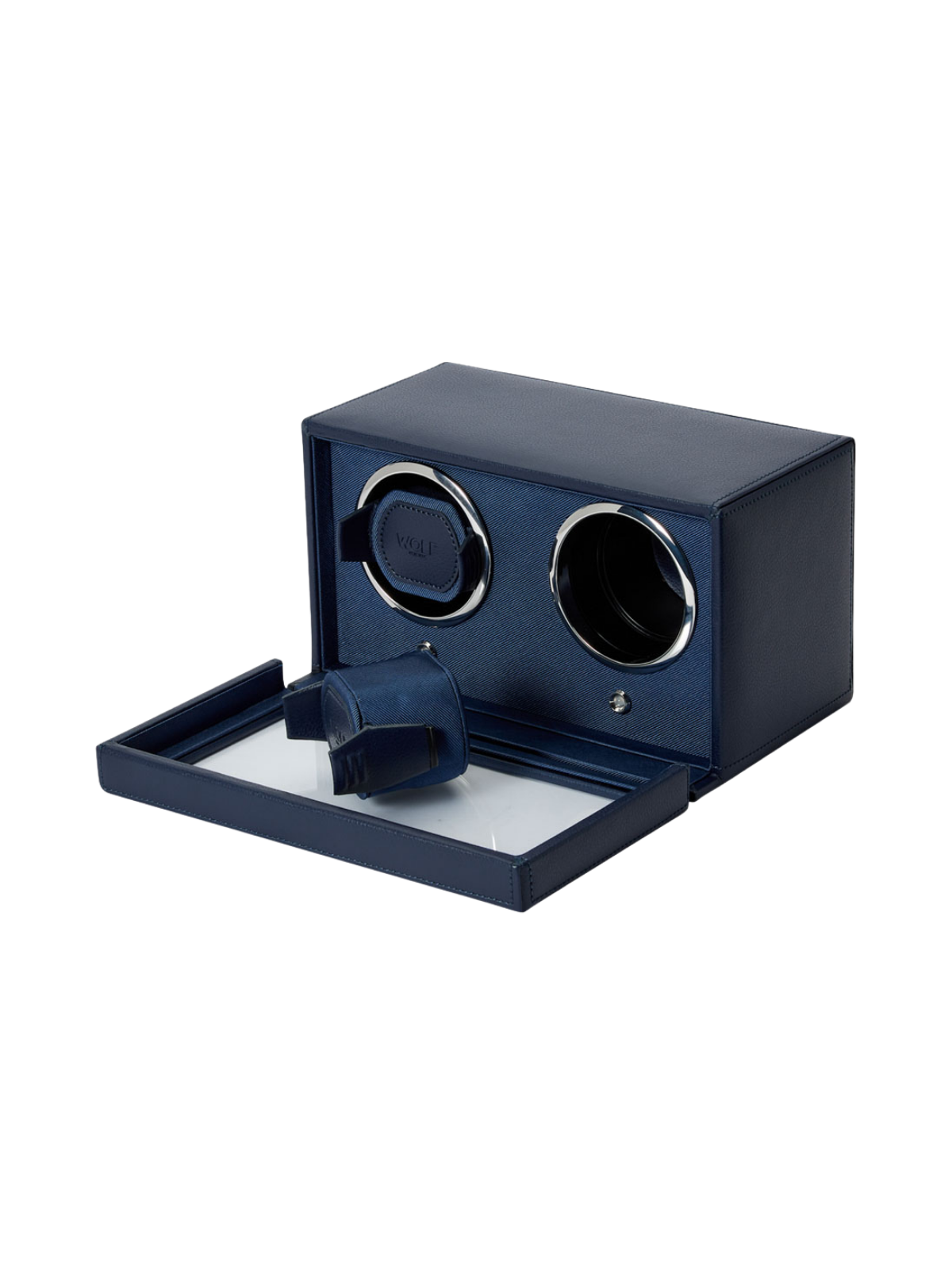 Wolf Cub Double Watch Winder with Cover - Navy *Online Exclusive*