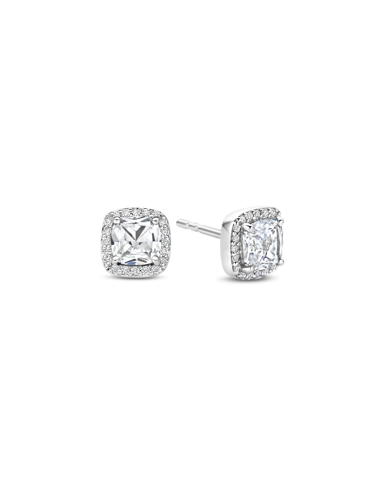 Ti Sento Classic Zirconia Square Stud Earrings 78029ZI