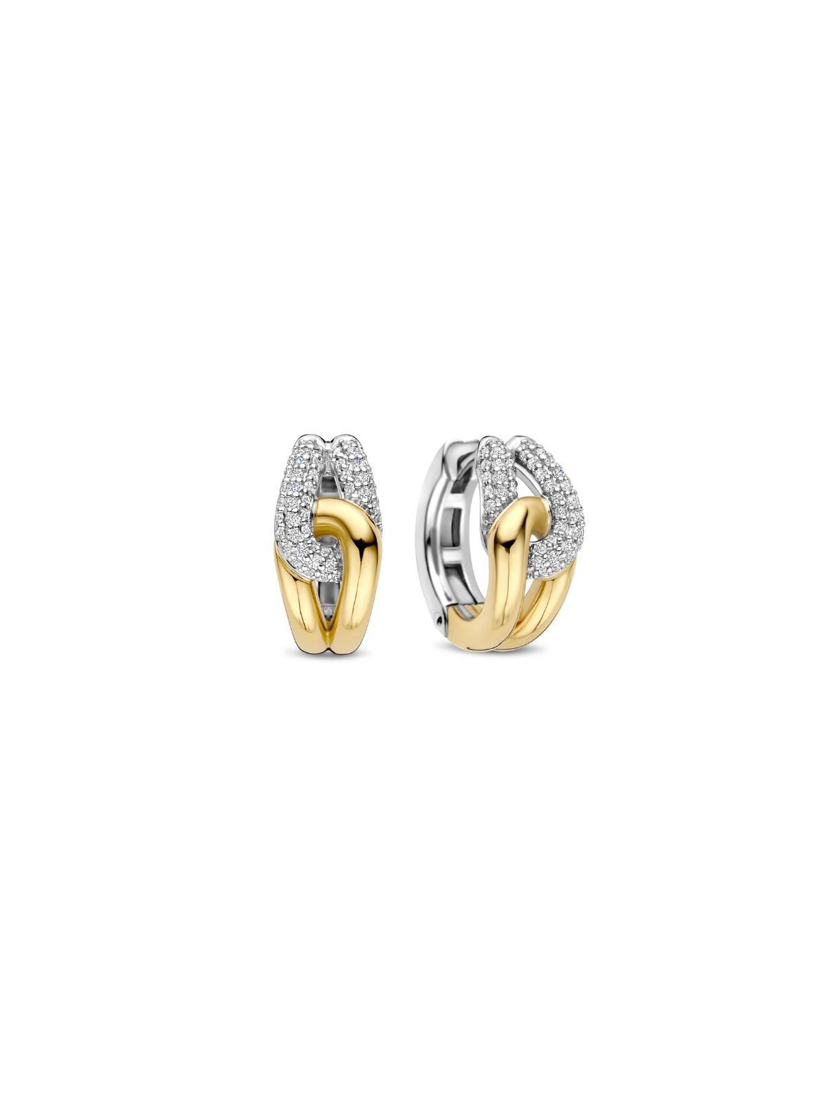 Ti Sento Connected Zirconia Hoop Earrings 78033ZY