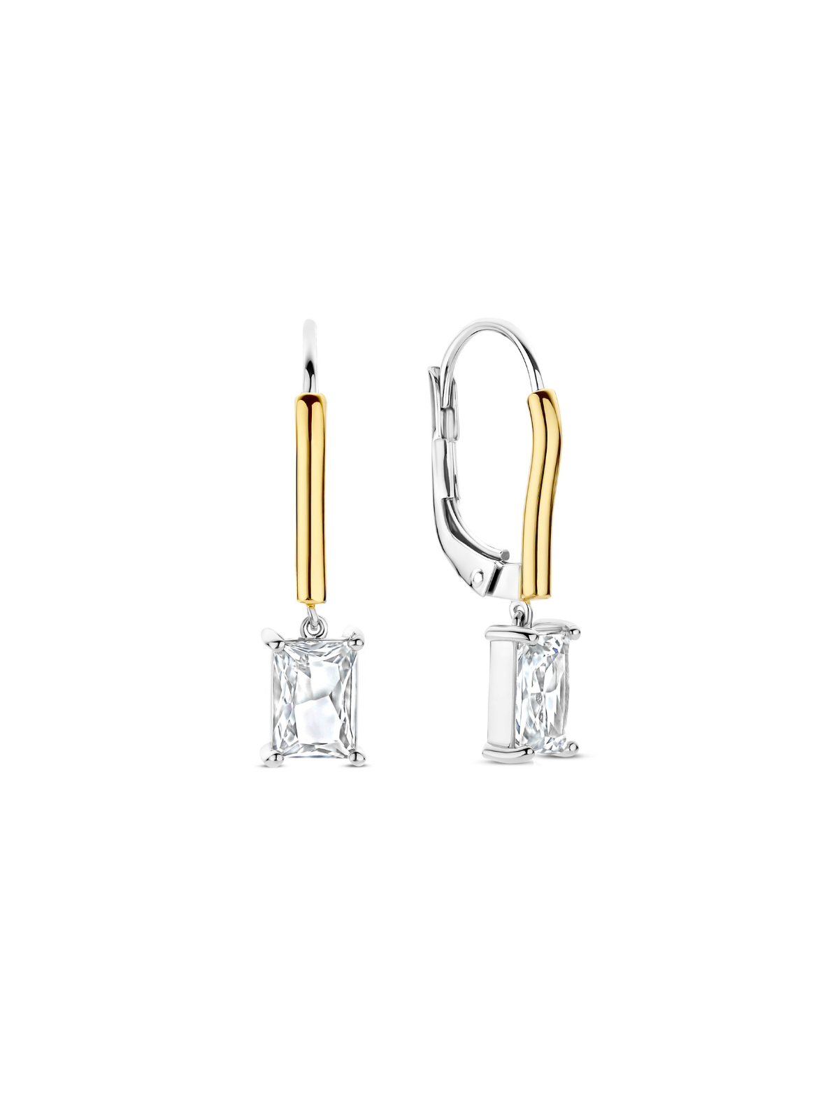 Ti Sento Rectangular Zirconia Hoop Earrings 78063ZI