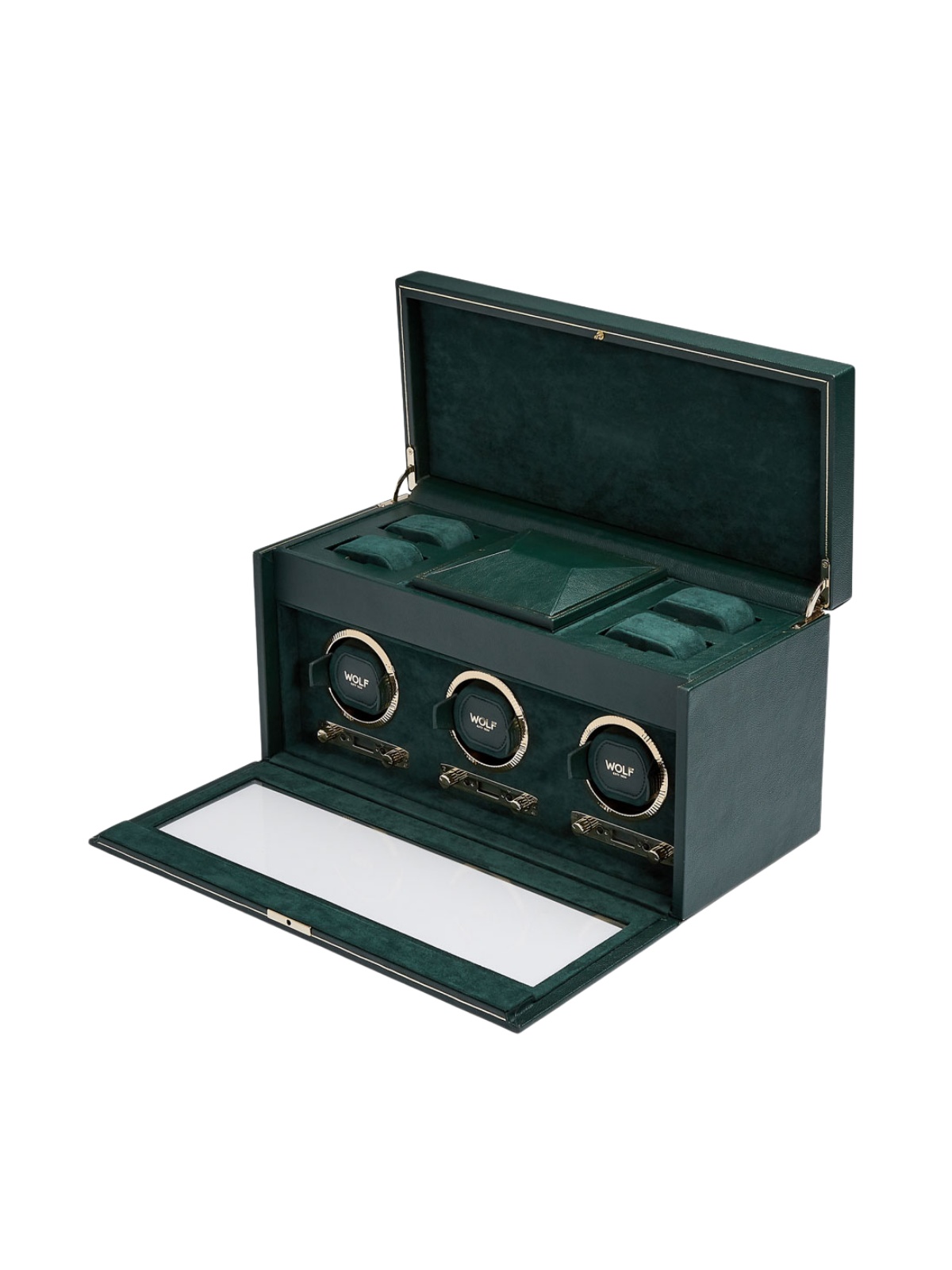 Wolf British Racing Triple Watch Winder - Green *Online Exclusive*
