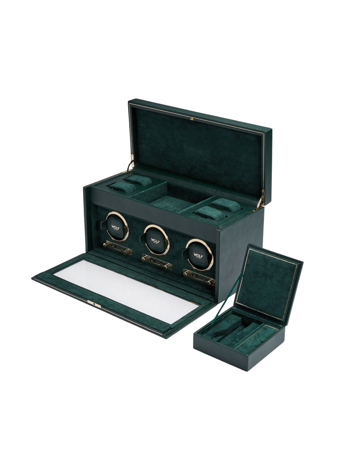 Wolf British Racing Triple Watch Winder - Green *Online Exclusive*