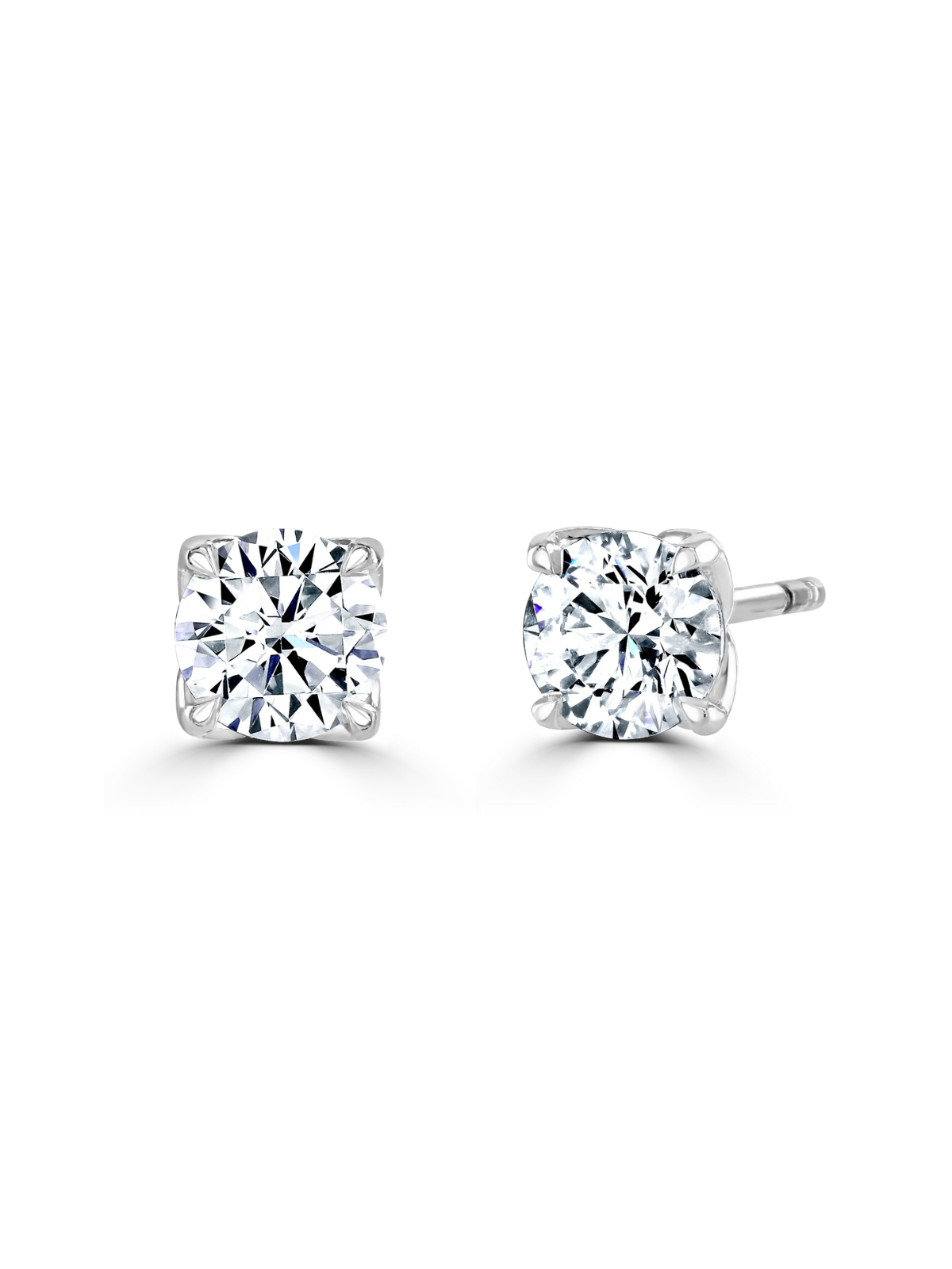 Lab Grown Diamond 0.75ct (approx) Round Brilliant Cut Solitaire Stud Earrings in 9ct White Gold