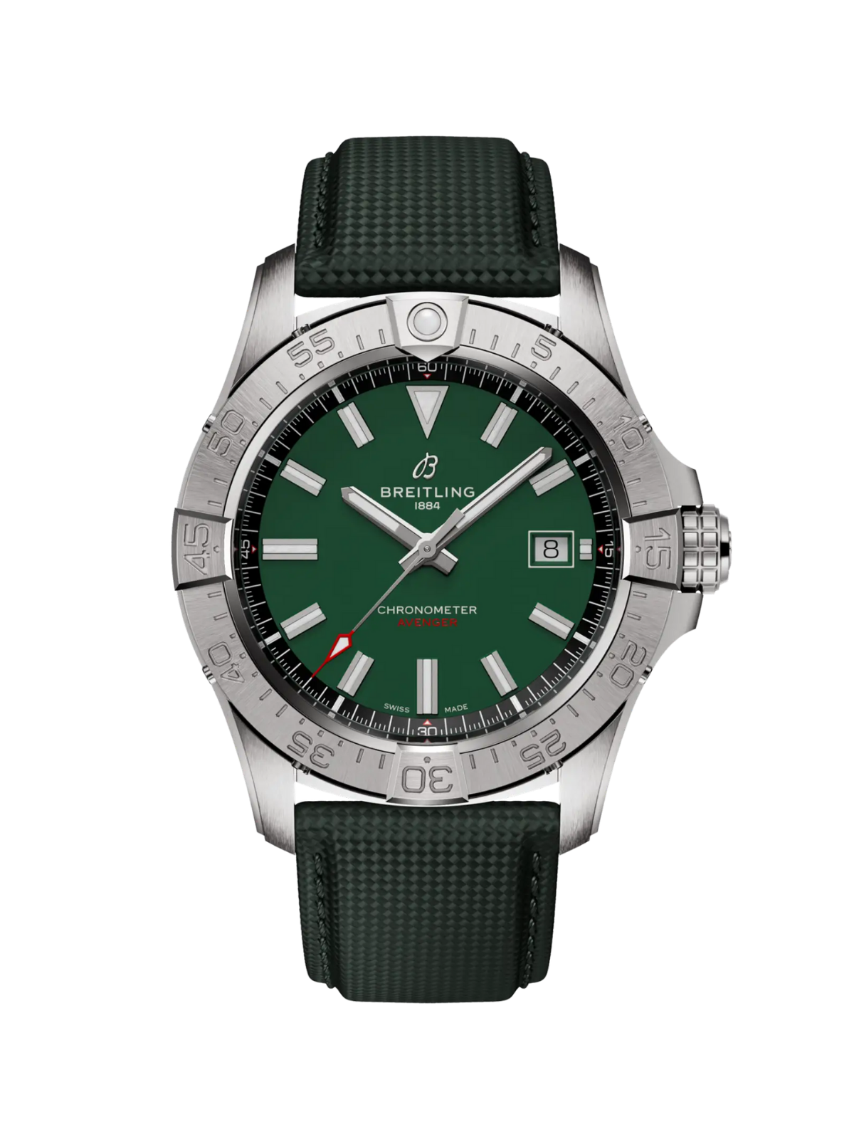 Breitling Avenger Automatic 42 with Green Leather Strap & Green Dial