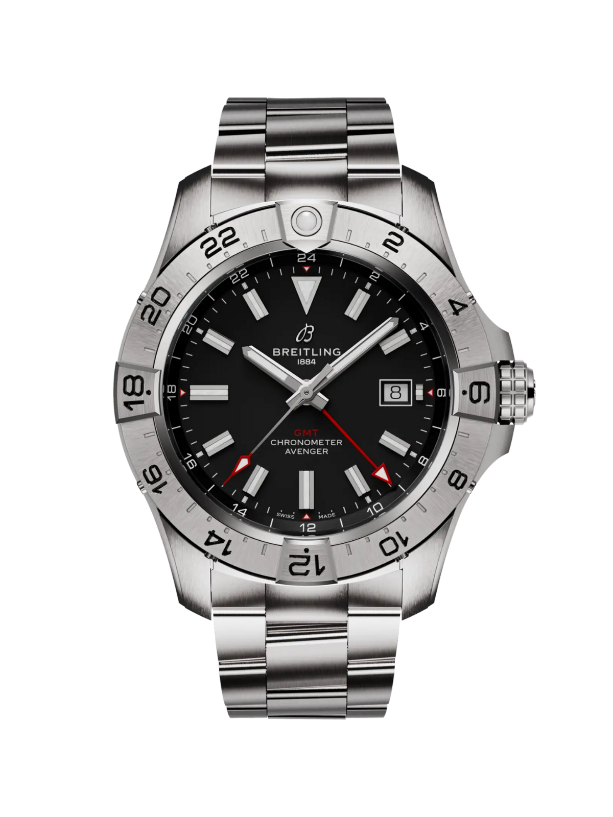 Breitling Avenger Automatic GMT 44 with Steel Bracelet & Black Dial