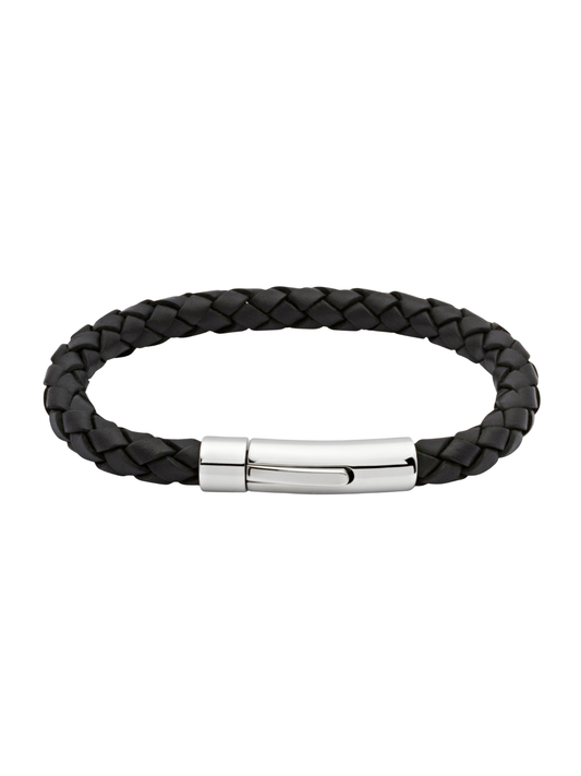 Unique & Co. 21cm Black Leather Bracelet