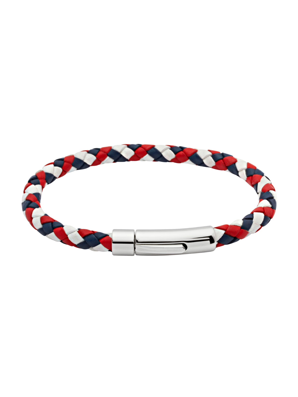 Unique & Co. 21cm Red, White & Blue Leather Bracelet