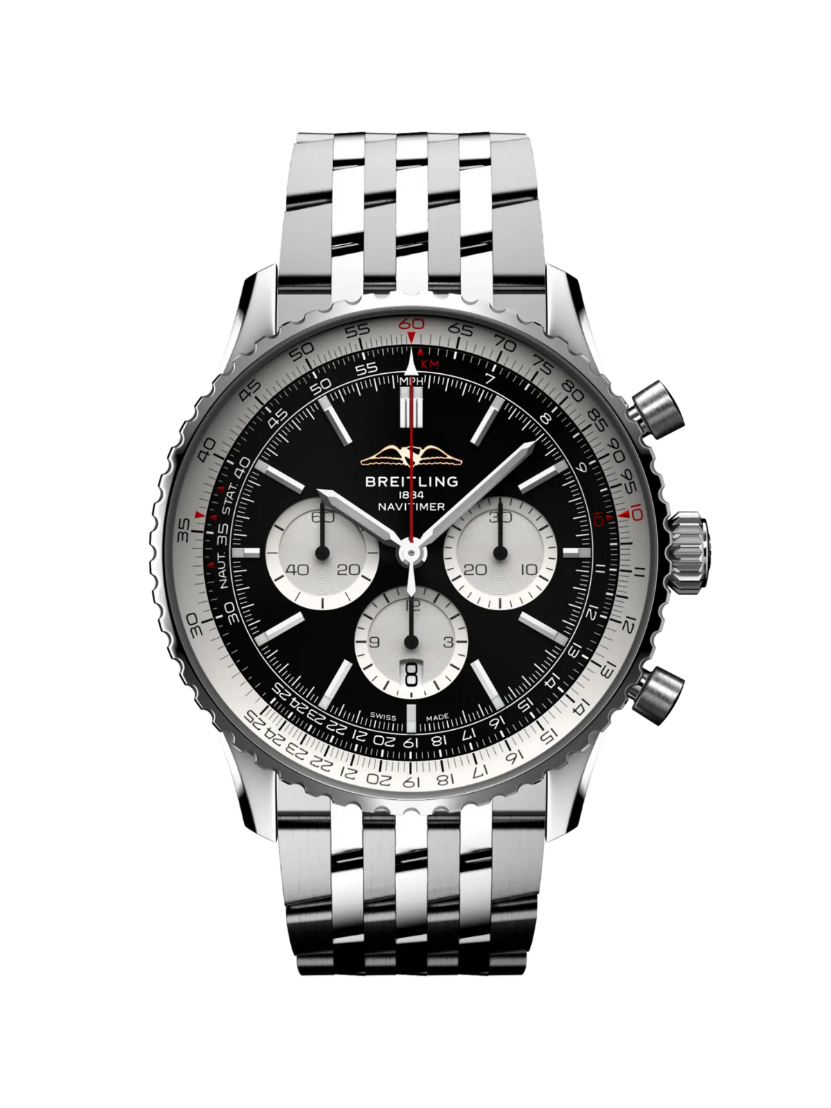 Breitling Navitimer B01 Chronograph 46 with Steel Bracelet & Black Dial