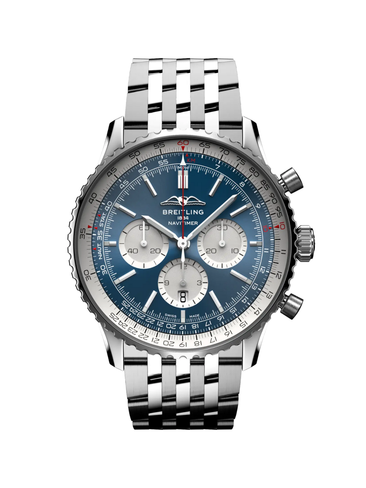 Breitling Navitimer B01 Chronograph 46 with Steel Bracelet & Blue Dial