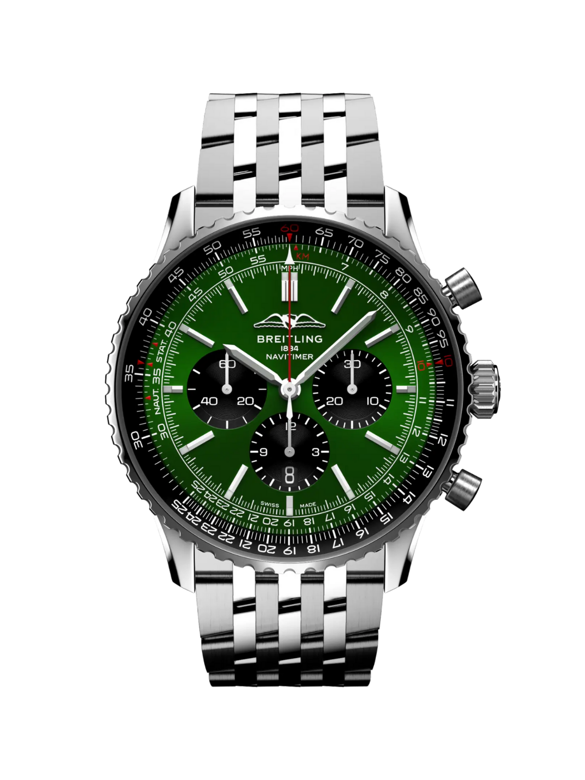 Breitling Navitimer B01 Chronograph 46 with Steel Bracelet & Green Dial