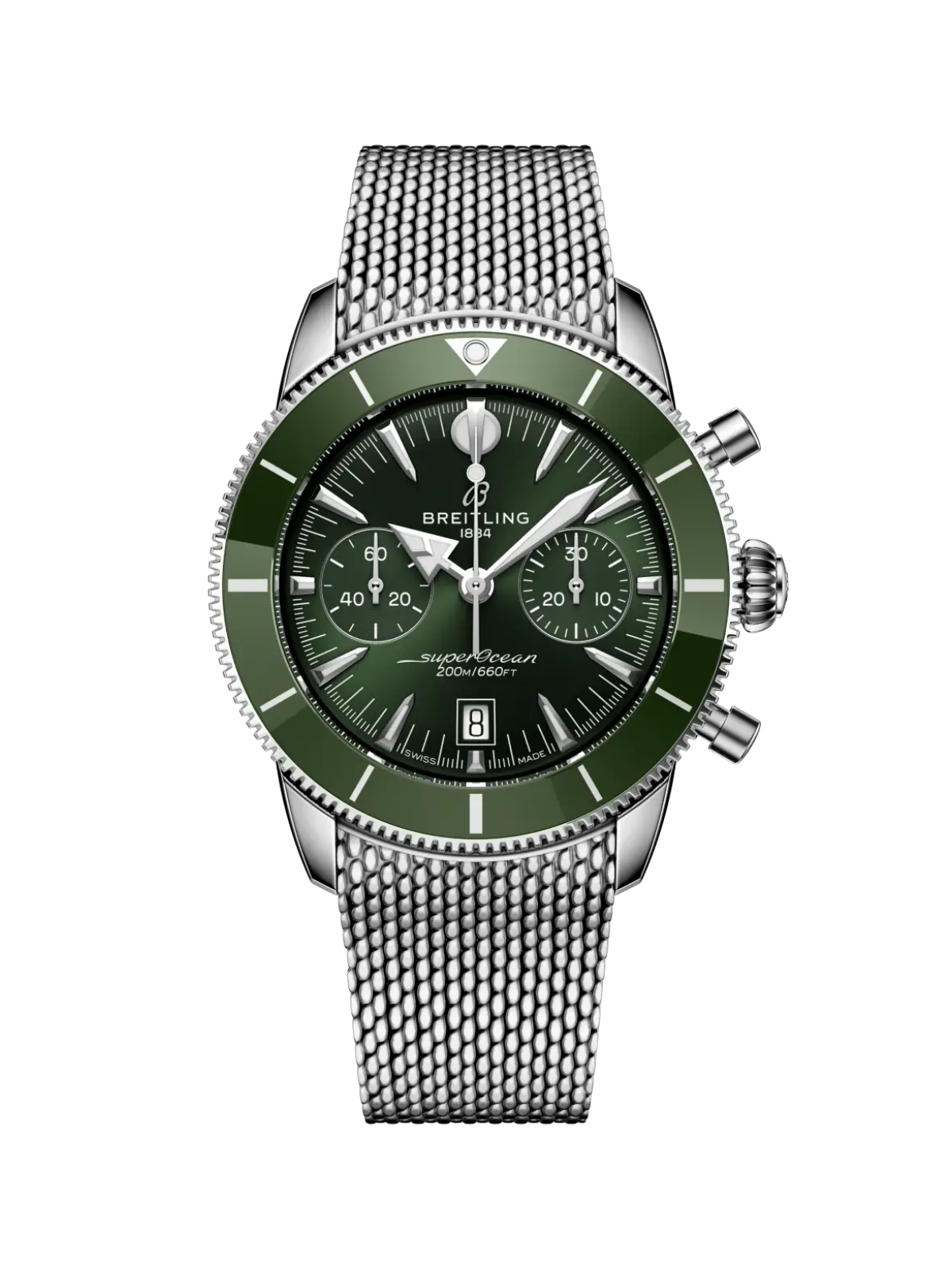 Breitling Superocean Heritage B01 Chronograph 42 with Steel Bracelet & Green Dial