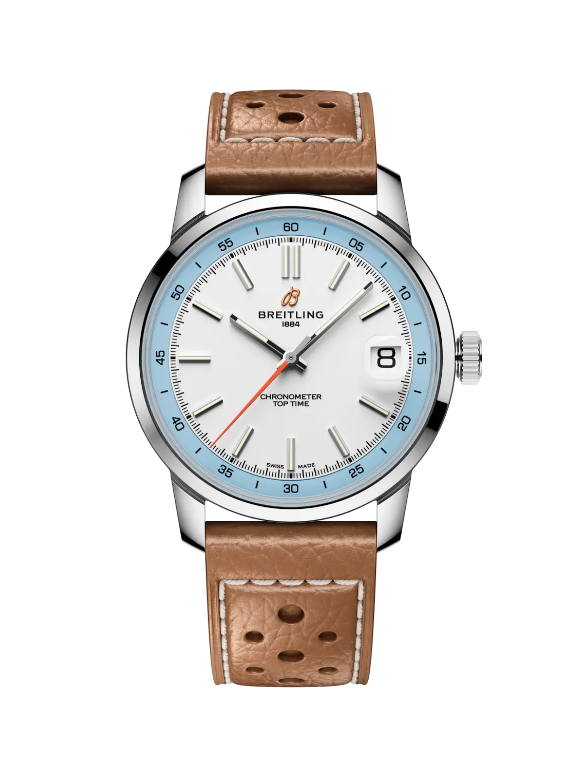 Breitling Top Time B31 38mm with Brown Leather Strap & White Dial