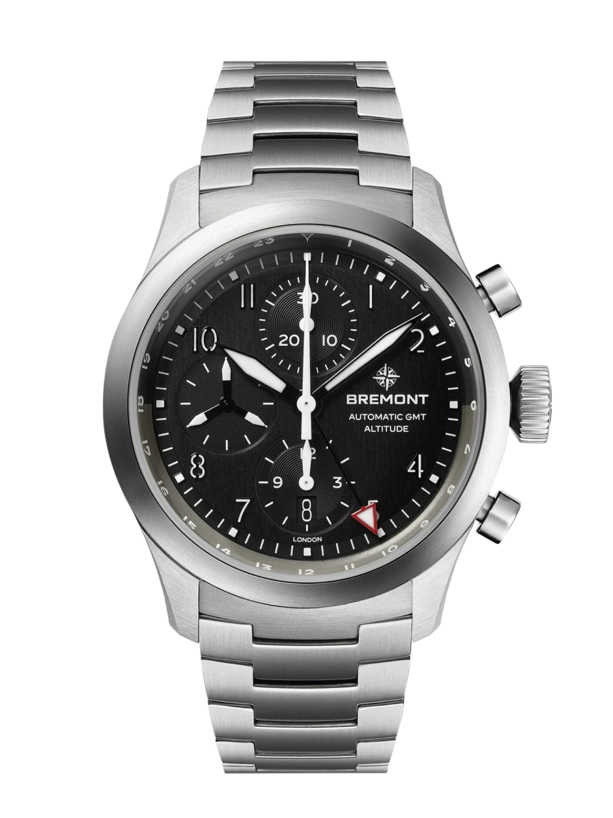 Bremont Altitude Chronograph GMT Watch 42mm ALT42-CHR-G-SS-BK-B