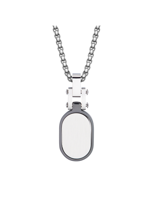 Unique & Co. Steel Oval Necklace