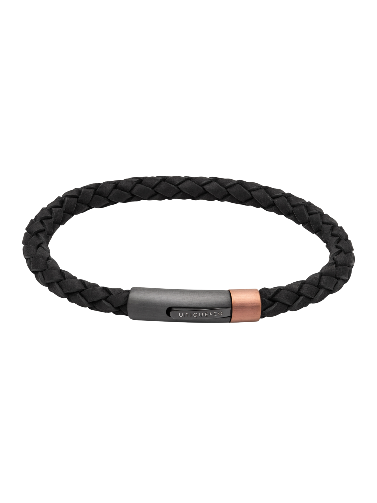 Unique & Co. 21cm Black Leather Bracelet