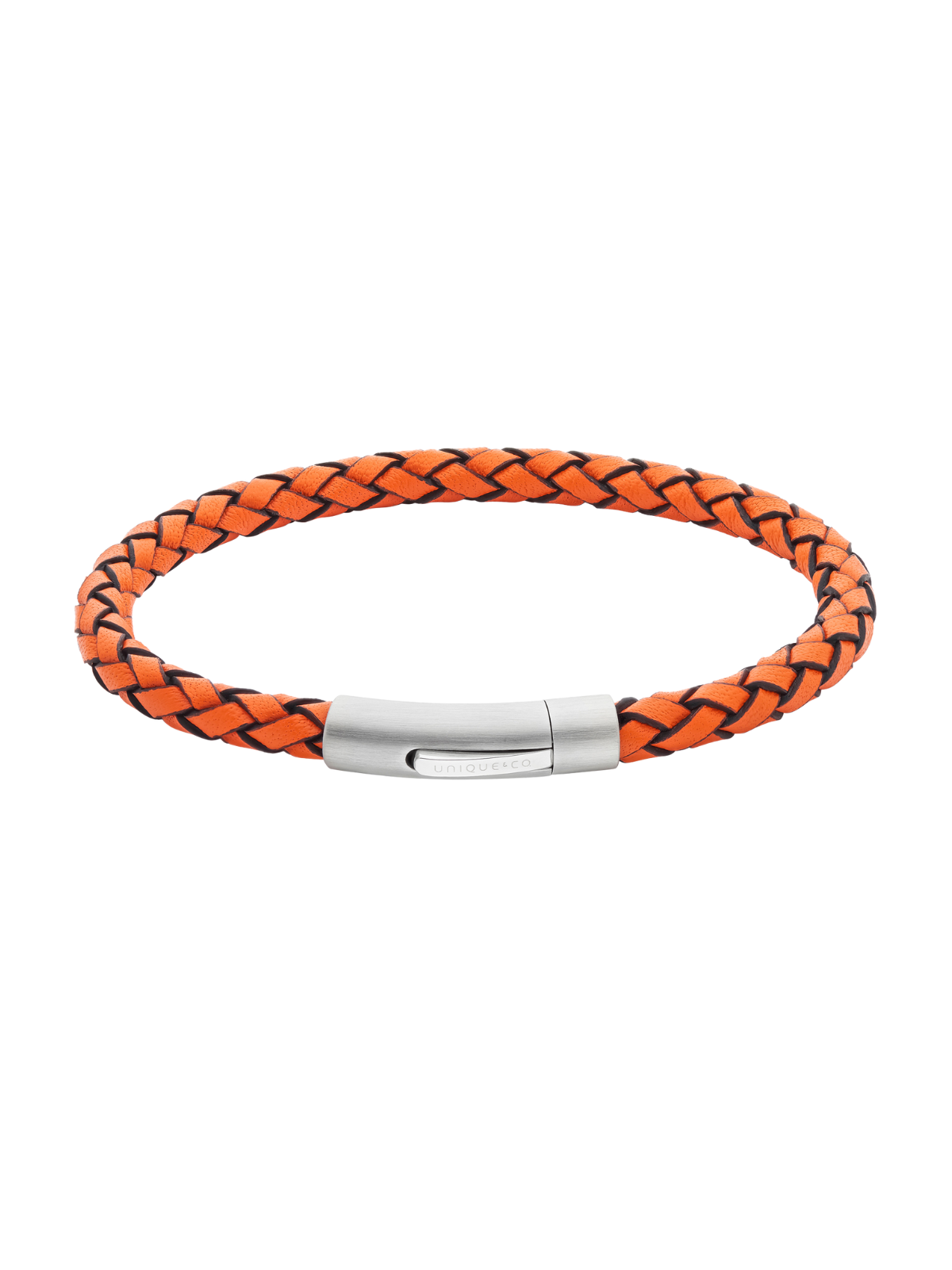 Unique & Co. 21cm Orange Leather Bracelet
