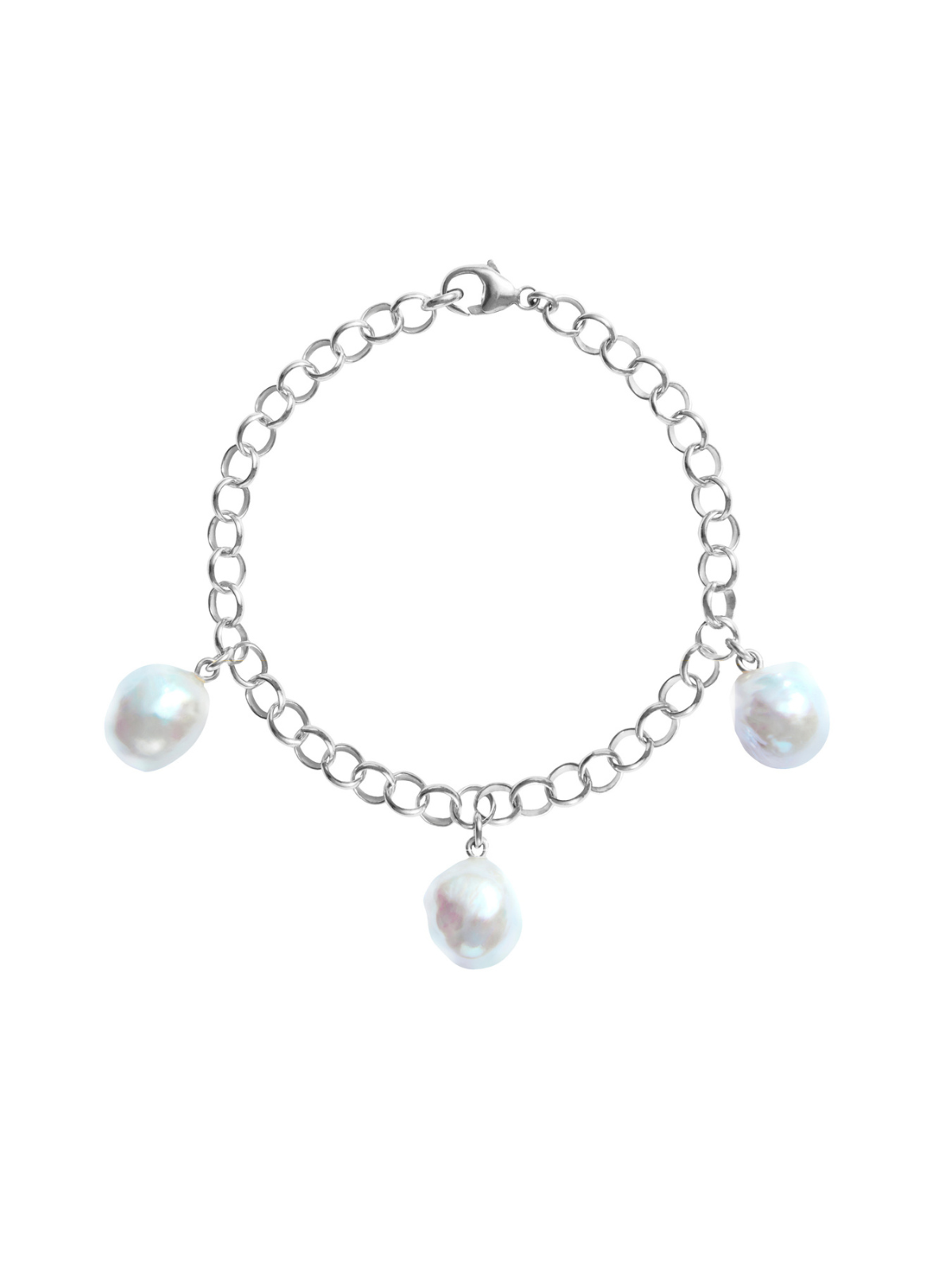 Ora Pearls Aelia Baroque Pearl Bracelet - Silver BAEL3BQSS