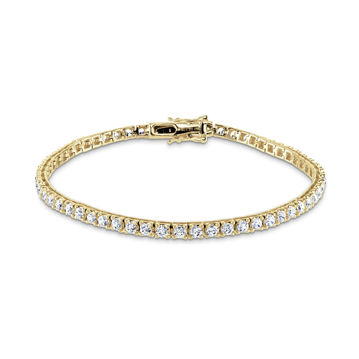 9ct Yellow Gold 3ct Bracelets with G/H-SI Natural Stones