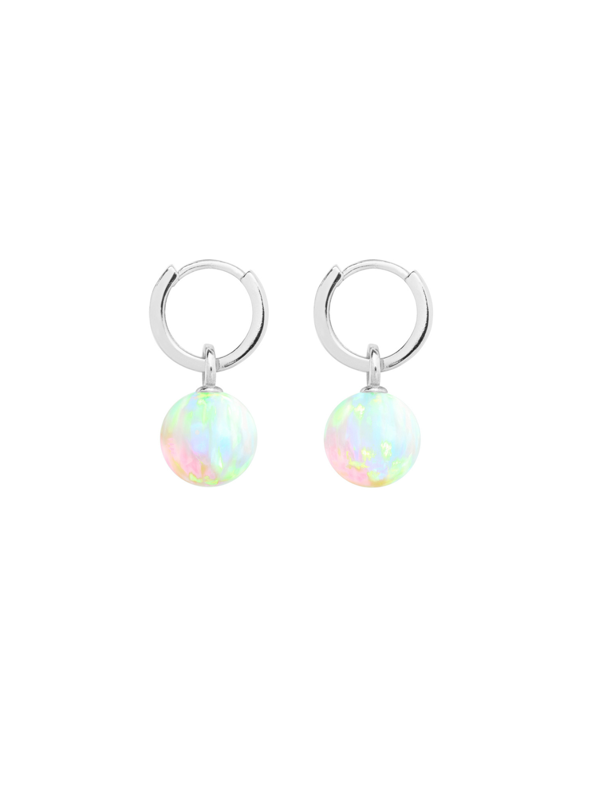 Ora Pearls Sea Opal Hoop Earrings - Silver EHPSEASS