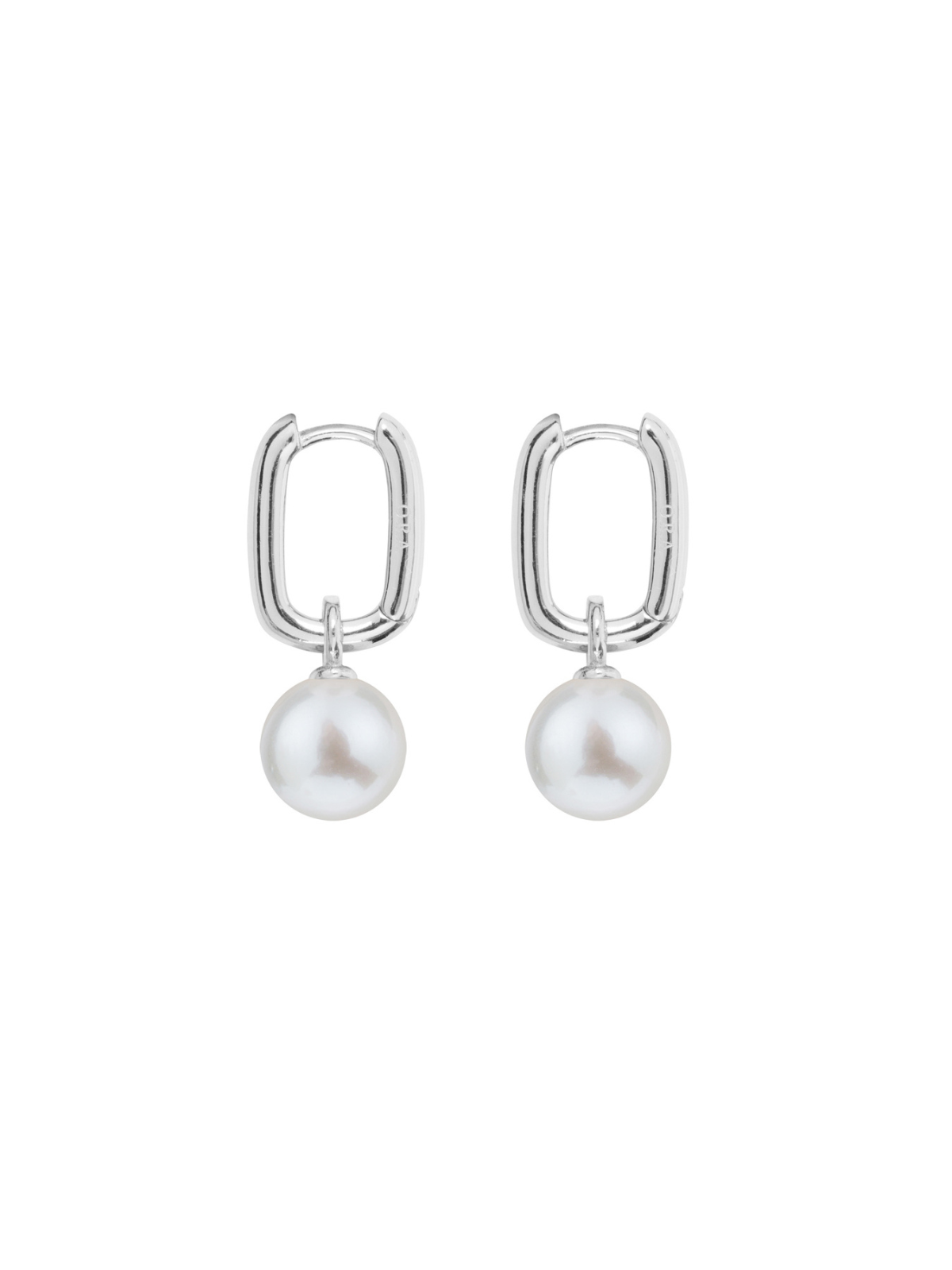 Ora Pearls Aetia Round Pearl Hoop Earrings - Medium - Silver EHPSQWMSS