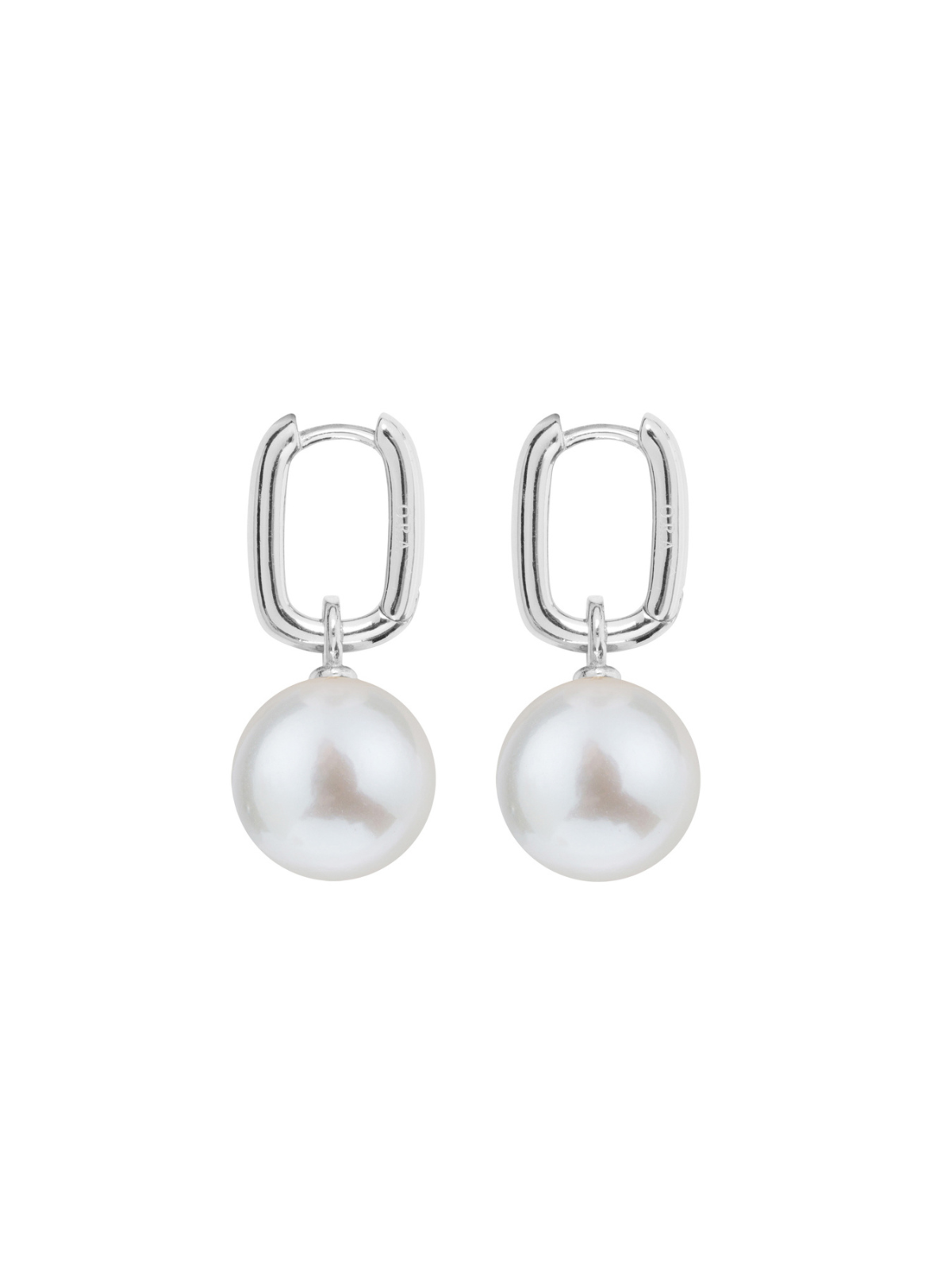 Ora Pearls Aetia Round Pearl Hoop Earrings - X Large - Silver EHPSQWXLSS