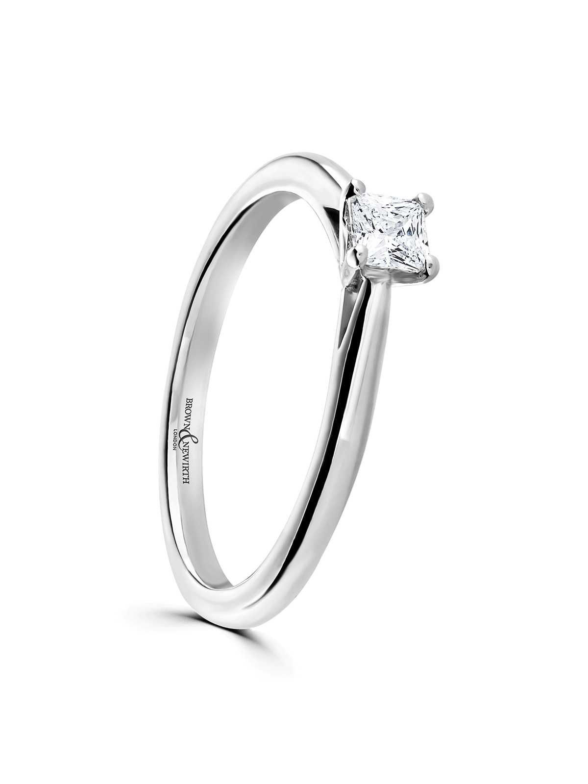 Diamond Solitaire Engagement Ring 0.25ct Princess Cut in Platinum
